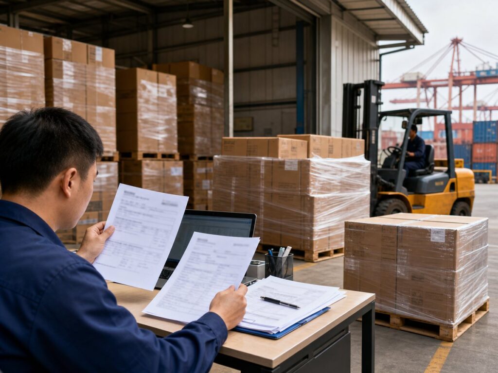 Commercial freight export document check