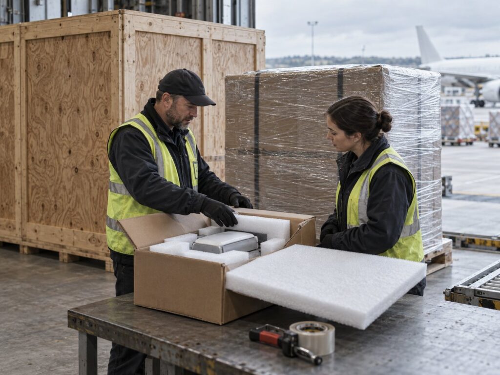 Air cargo packaging inspection access