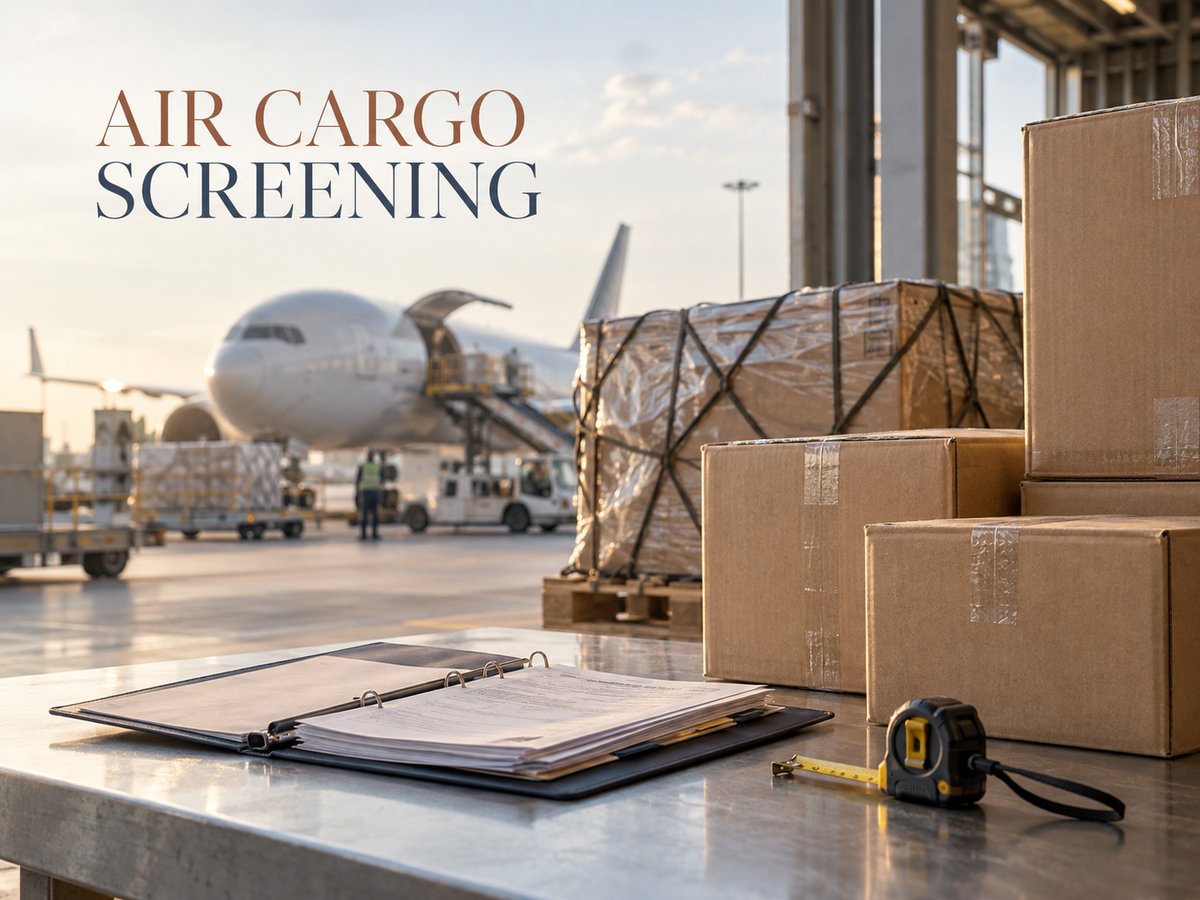 Air cargo screening before handover