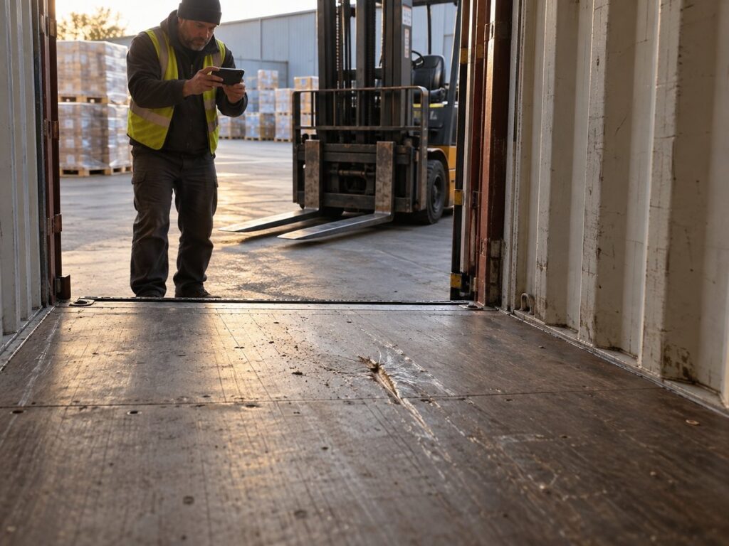 Container floor damage during loading