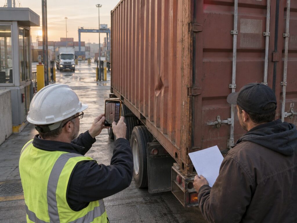 Empty container return EIR inspection