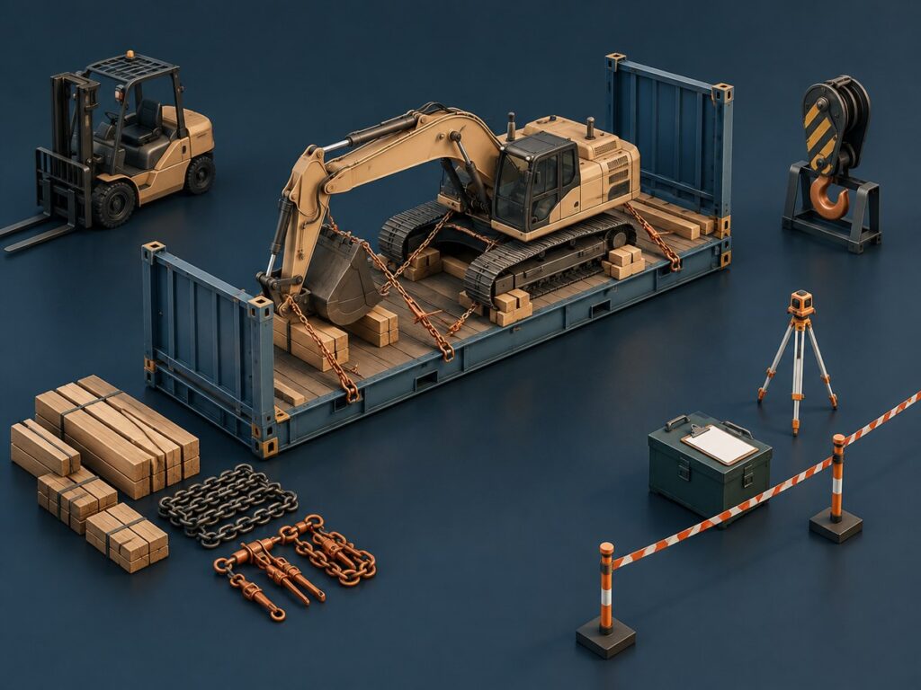 Flat rack cargo lashing work scope