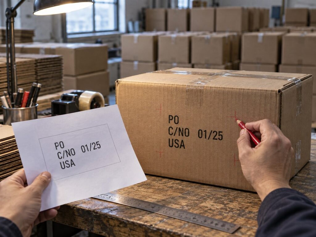 Shipping mark sample carton approval