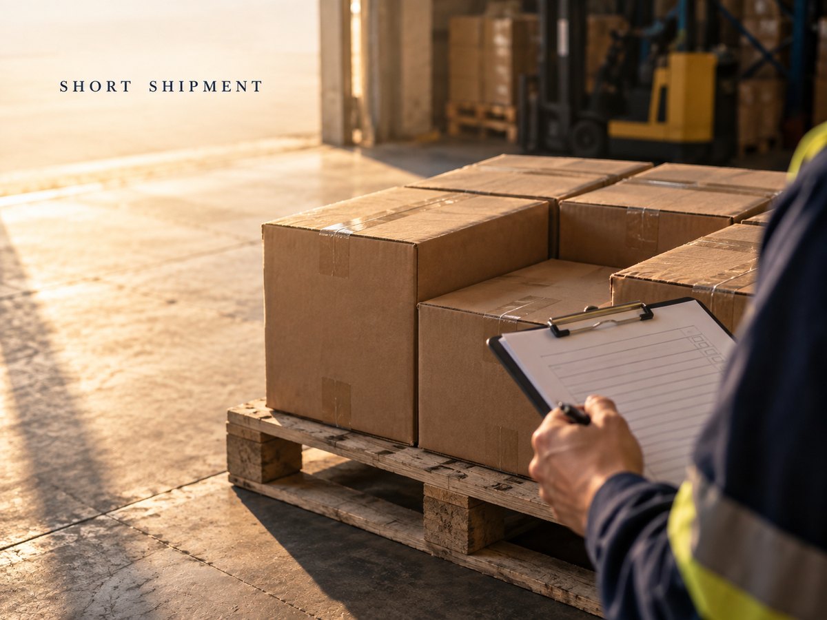 Short shipment at warehouse receiving