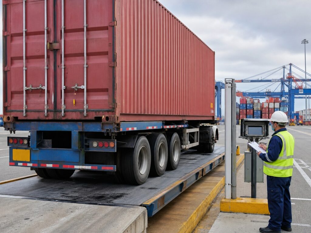 VGM packed container weighing check