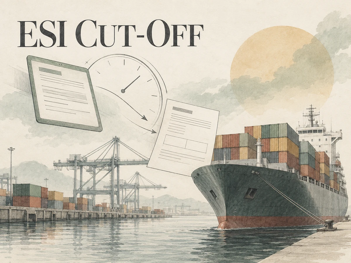 Foresmart ESI cut-off for FCL shipping