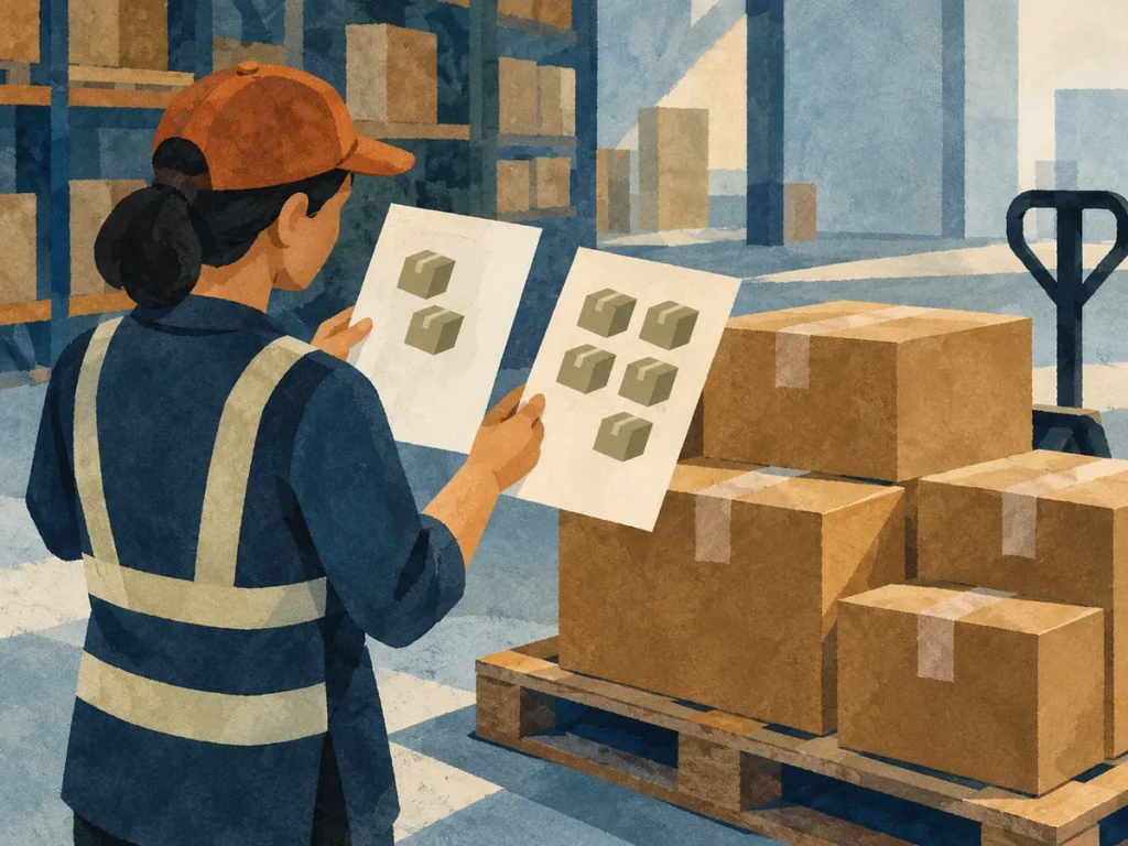 FCR and packing list carton count check