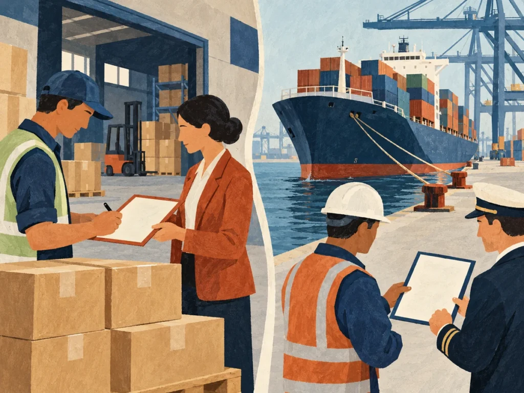FCR and bill of lading shipment stages